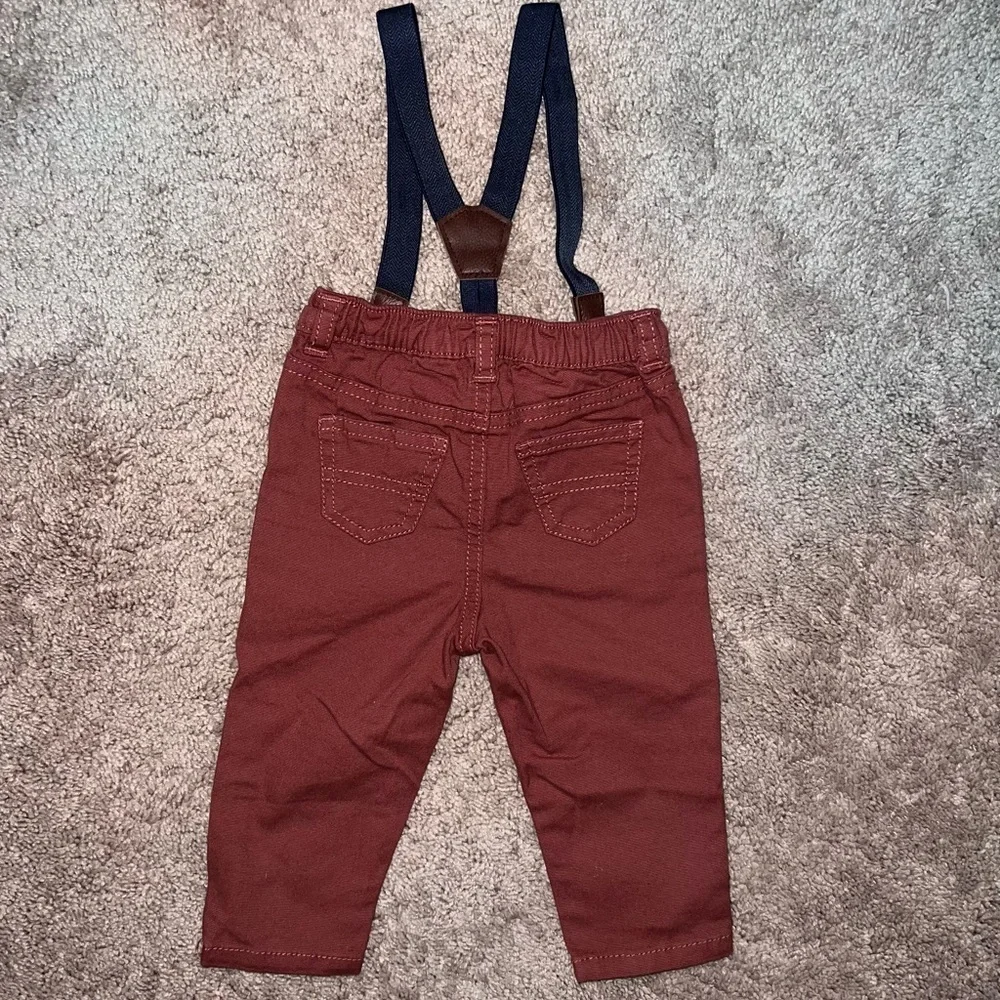 OshKosh B’Gosh Baby B’Gosh Rust Colored Pants with Suspenders Size 9 Months